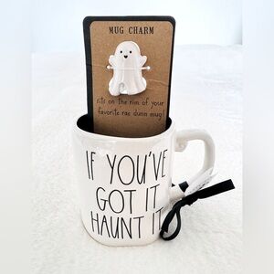 Rae Dunn Halloween Mug with Ghost Charm - NWT